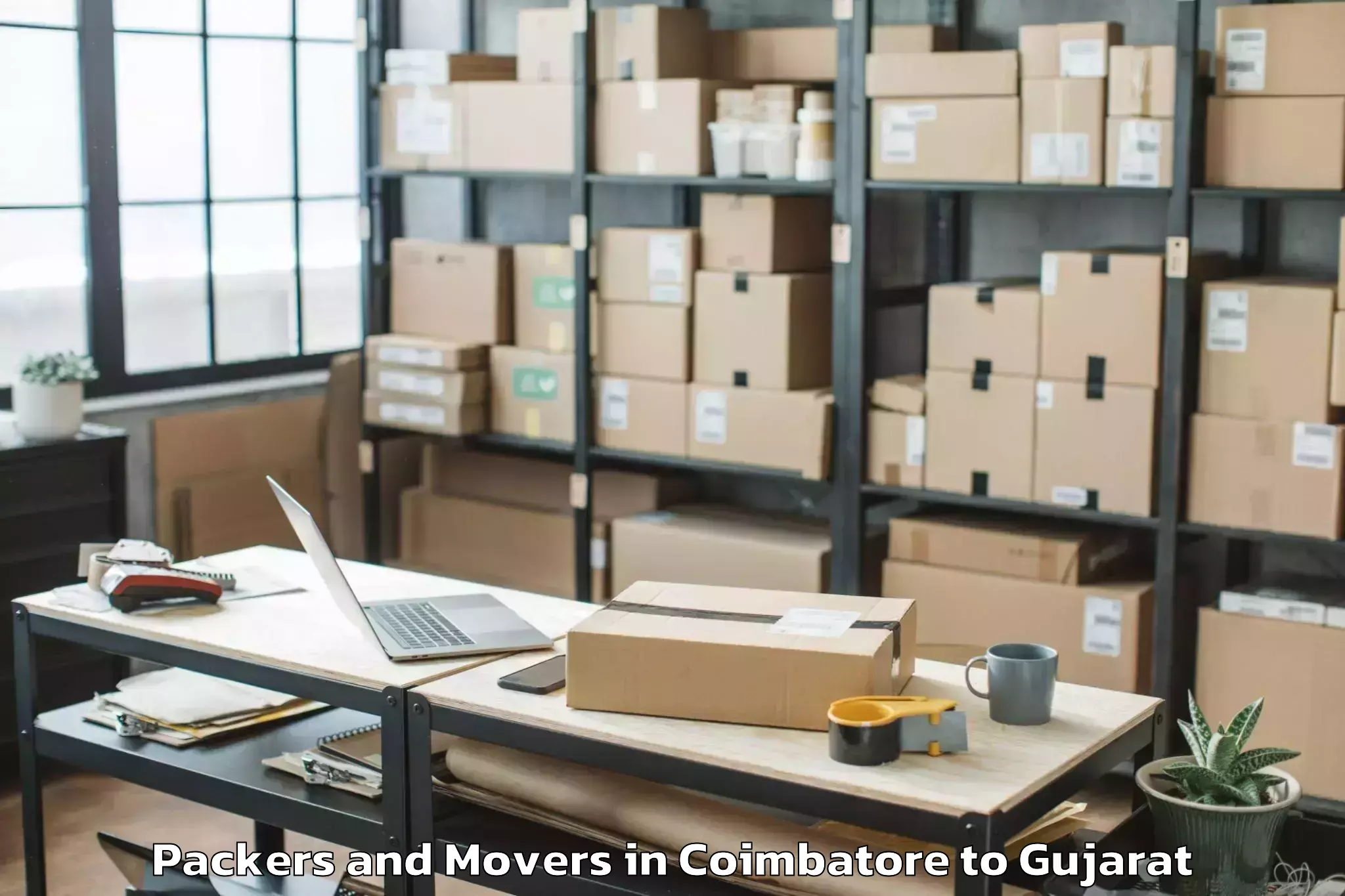 Affordable Coimbatore to Rai University Ahmedabad Packers And Movers